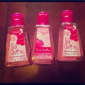 All 3 pink chiffon Bath and Body Works PocketBacs